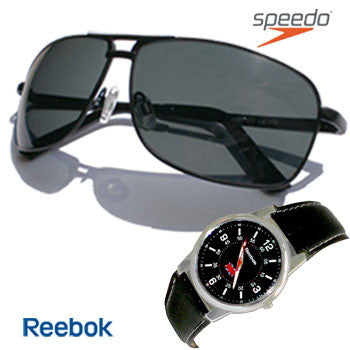Speedo Broad Sunglasses + RBK Round Black Watch at 80% Discount