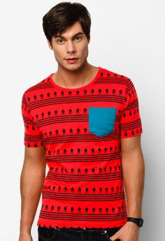 Round Neck Tee With All Over Print