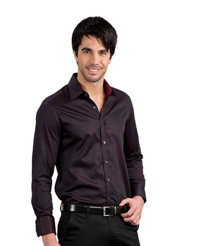 Reddish Brown Solid Party Wear shirts
