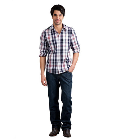 Yepme Check Shirt with Dark Blue Jeans & Brown Slip On Shoes