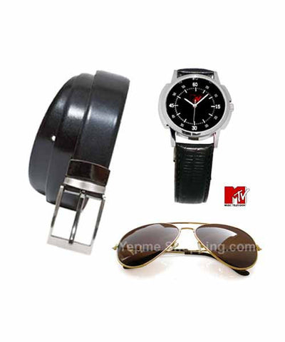 Buy Yepme Belt, MTV Sunglasses and MTV Watch Combo!