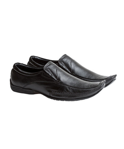 Yepme Black Casual Leather Loafers