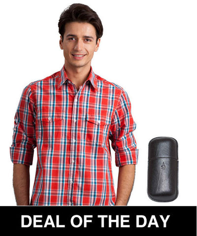 Red & Orange Check Shirt	 and Sunglasses Cover Combo!