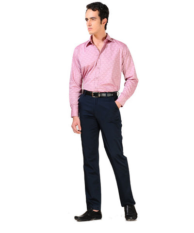 Yepme Fuchsia Pink Party Shirt with Blue Trouser & Slip On Shoes