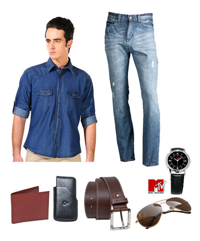 Yepme Belt, Card Holder, Shirt, Jeans and Get Free MTV Watch and MTV Sunglasses!